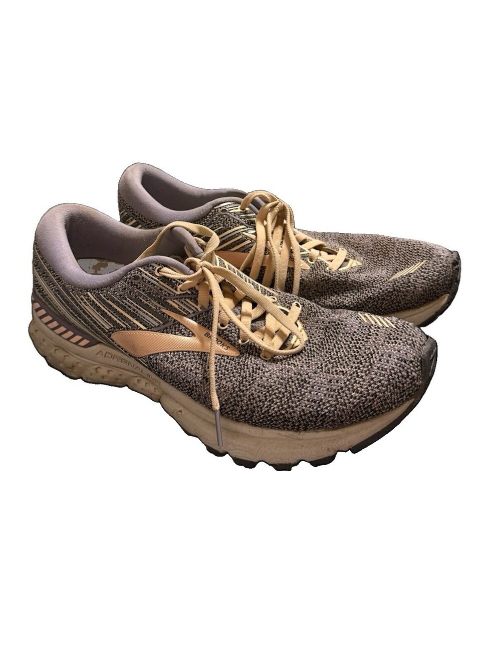 Brooks Womens Adrenaline GTS 19 1202841B034 Gray Gold Running Shoes Size 11 B